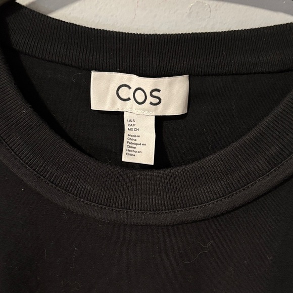 COS Ruffle Sleeve Midi Classic‎ Cotton TShirt Black Dress Unique Back Wing - Picture 4 of 8